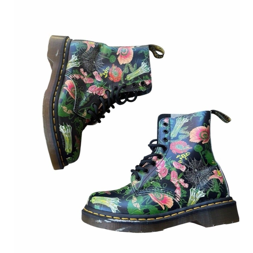 RARE Dr. Martens 1460 Boots PASCAL Wild Floral Botanics Combat Boots US 5 EU 36